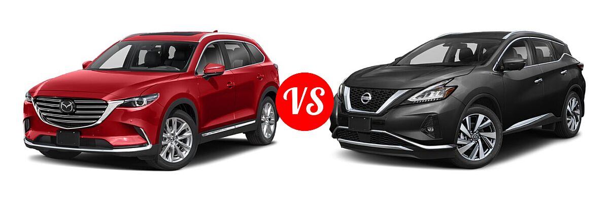 2021 Mazda CX-9 SUV Grand Touring vs. 2021 Nissan Murano SUV Platinum / SL - Front Left Comparison