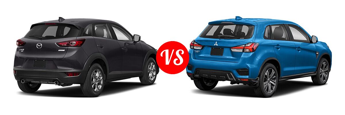 2021 Mazda CX-3 SUV Sport vs. 2021 Mitsubishi Outlander Sport SUV ES / LE - Rear Right Comparison