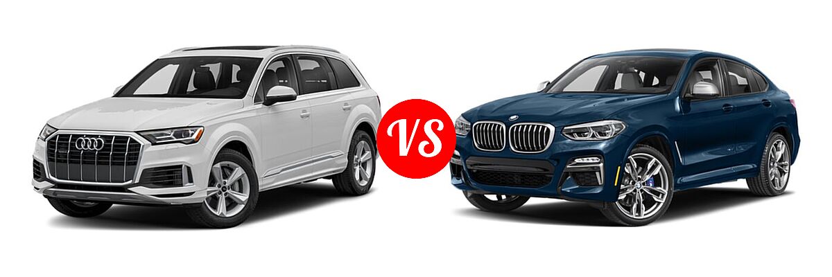 2021 Audi Q7 SUV Premium / Premium Plus / Prestige vs. 2019 BMW X4 M40i SUV M40i - Front Left Comparison