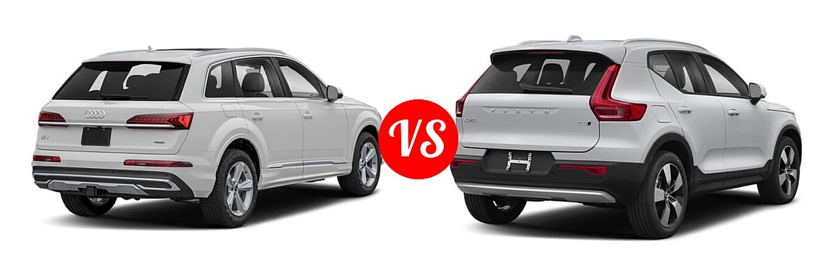 2021 Audi Q7 SUV Premium / Premium Plus / Prestige vs. 2019 Volvo XC40 SUV Momentum / R-Design - Rear Right Comparison
