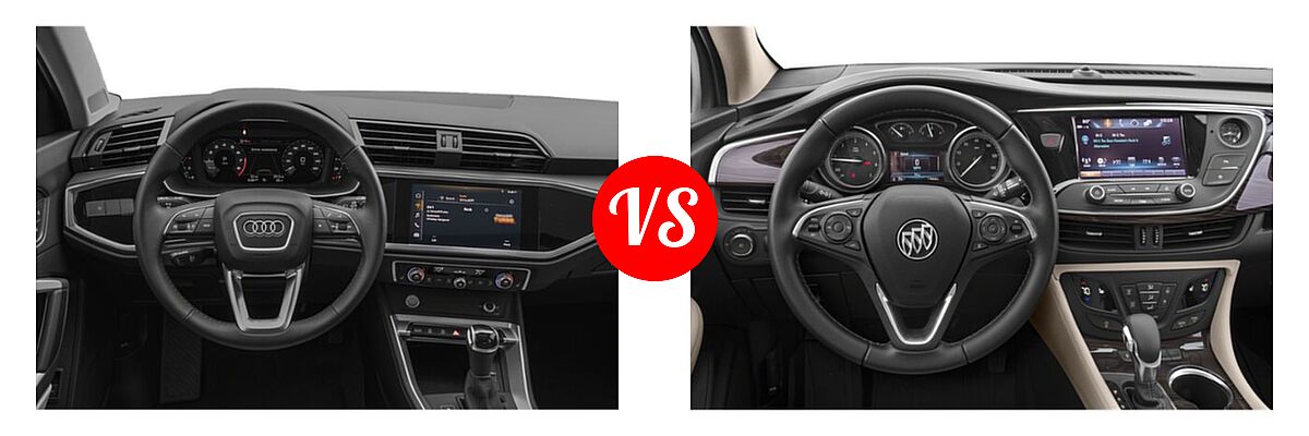2021 Audi Q3 SUV S line Premium / S line Premium Plus vs. 2019 Buick Envision SUV Essence / FWD 4dr / Preferred / Premium / Premium II - Dashboard Comparison