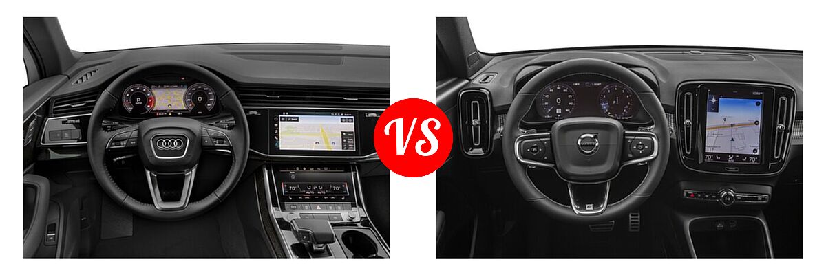 2021 Audi Q7 SUV Premium / Premium Plus / Prestige vs. 2019 Volvo XC40 SUV R-Design - Dashboard Comparison