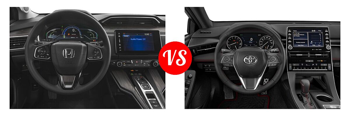 2021 Honda Clarity Sedan PHEV Sedan vs. 2021 Toyota Avalon Sedan TRD - Dashboard Comparison