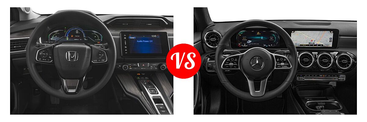 2021 Honda Clarity Sedan PHEV Sedan vs. 2021 Mercedes-Benz A-Class Sedan A 220 - Dashboard Comparison
