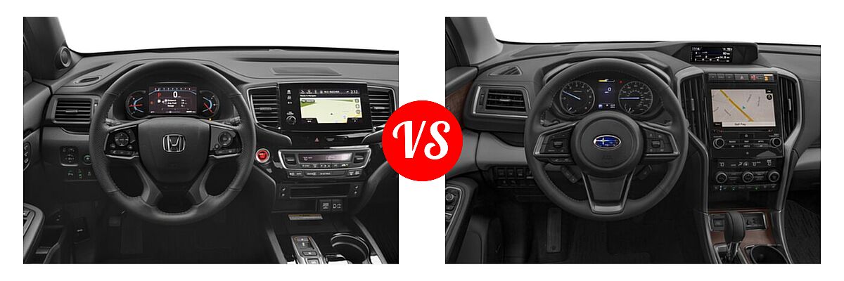 2021 Honda Passport SUV Elite vs. 2021 Subaru Ascent SUV Touring - Dashboard Comparison