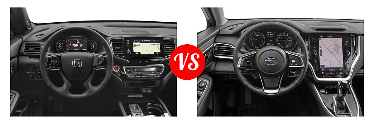 2021 Honda Passport SUV Elite vs. 2021 Subaru Outback SUV Limited XT / Touring XT - Dashboard Comparison