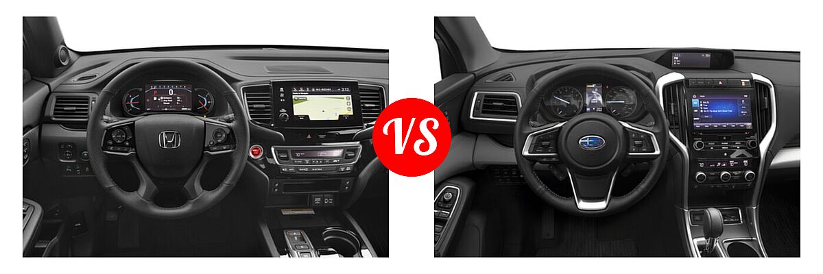 2021 Honda Passport SUV Elite vs. 2021 Subaru Ascent SUV Limited - Dashboard Comparison