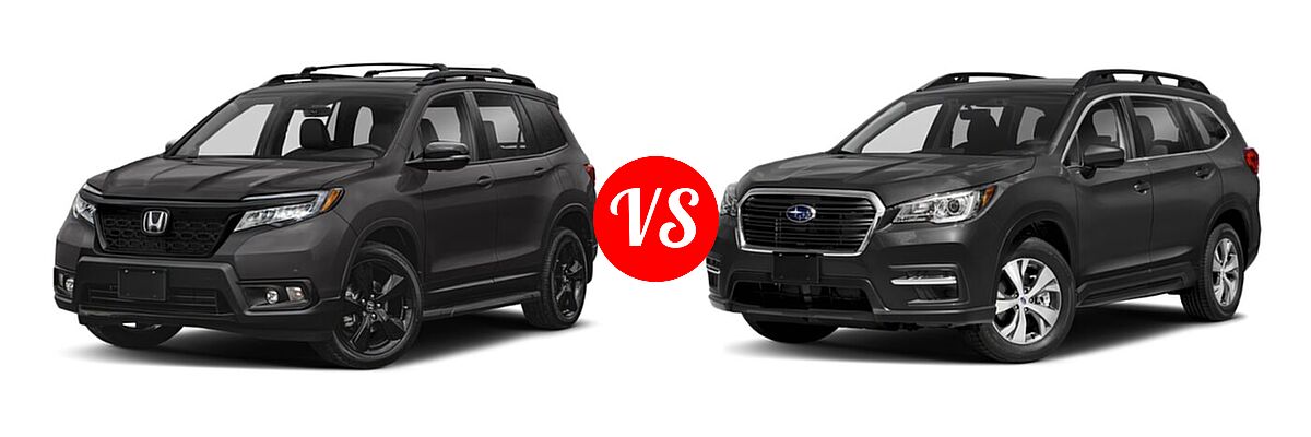 2021 Honda Passport SUV Elite vs. 2021 Subaru Ascent SUV Premium - Front Left Comparison