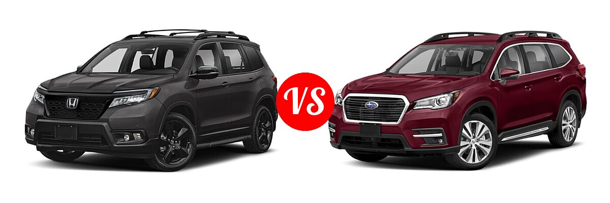 2021 Honda Passport SUV Elite vs. 2021 Subaru Ascent SUV Limited - Front Left Comparison