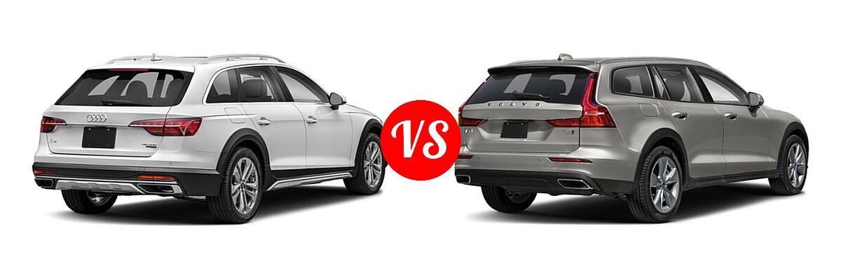 2021 Audi A4 allroad Wagon Premium / Prestige vs. 2021 Volvo V60 Cross Country Wagon T5 AWD - Rear Right Comparison