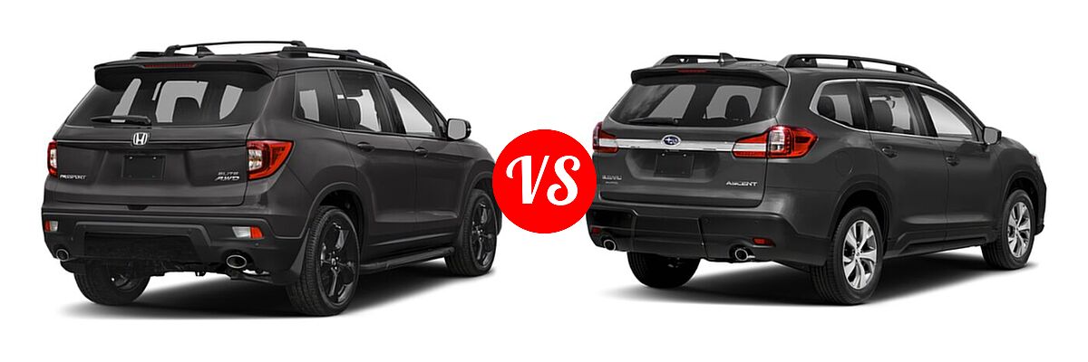 2021 Honda Passport SUV Elite vs. 2021 Subaru Ascent SUV Premium - Rear Right Comparison
