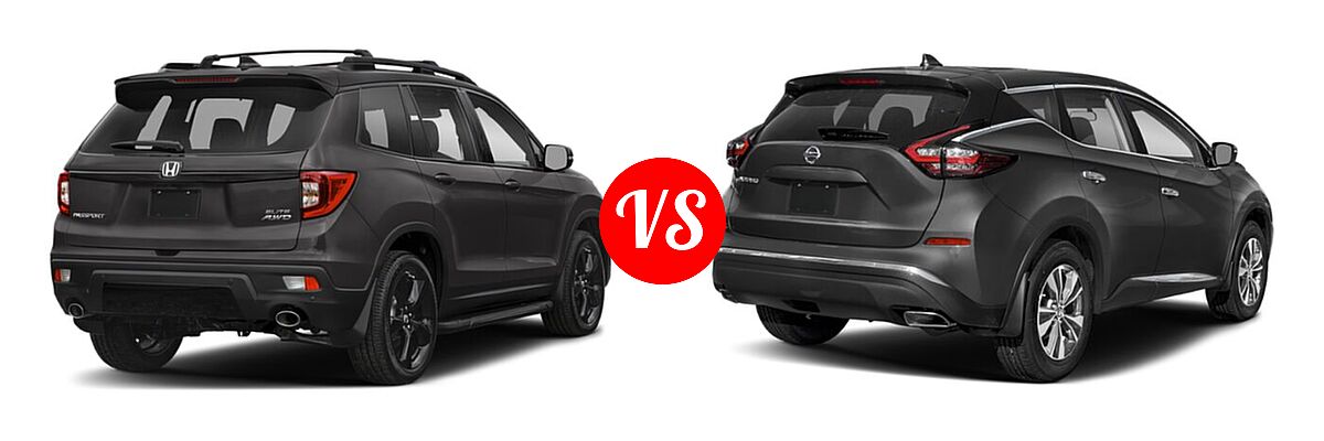2021 Honda Passport SUV Elite vs. 2021 Nissan Murano SUV S / SV - Rear Right Comparison