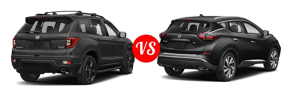 2021 Honda Passport SUV Elite vs. 2021 Nissan Murano SUV Platinum / SL - Rear Right Comparison