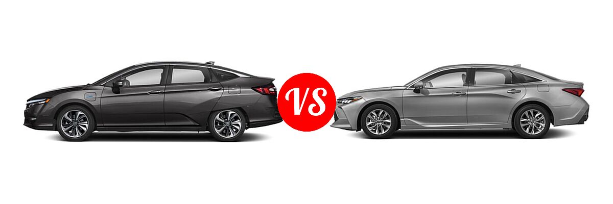 2021 Honda Clarity Sedan PHEV Sedan vs. 2021 Toyota Avalon Sedan XLE - Side Comparison