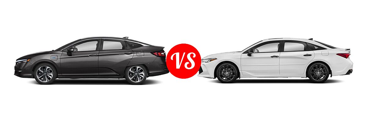 2021 Honda Clarity Sedan PHEV Sedan vs. 2021 Toyota Avalon Sedan XSE Nightshade - Side Comparison