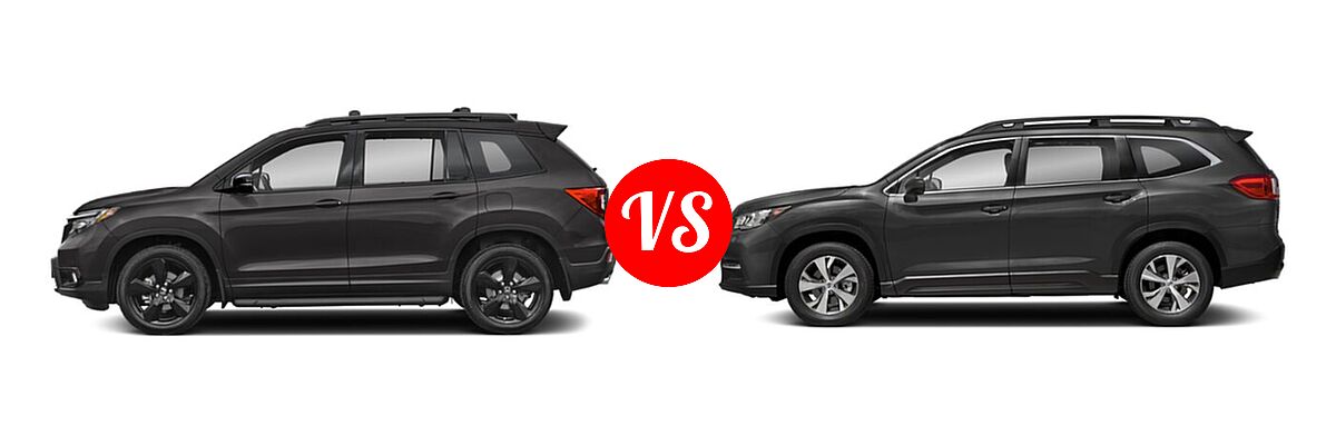 2021 Honda Passport SUV Elite vs. 2021 Subaru Ascent SUV Premium - Side Comparison