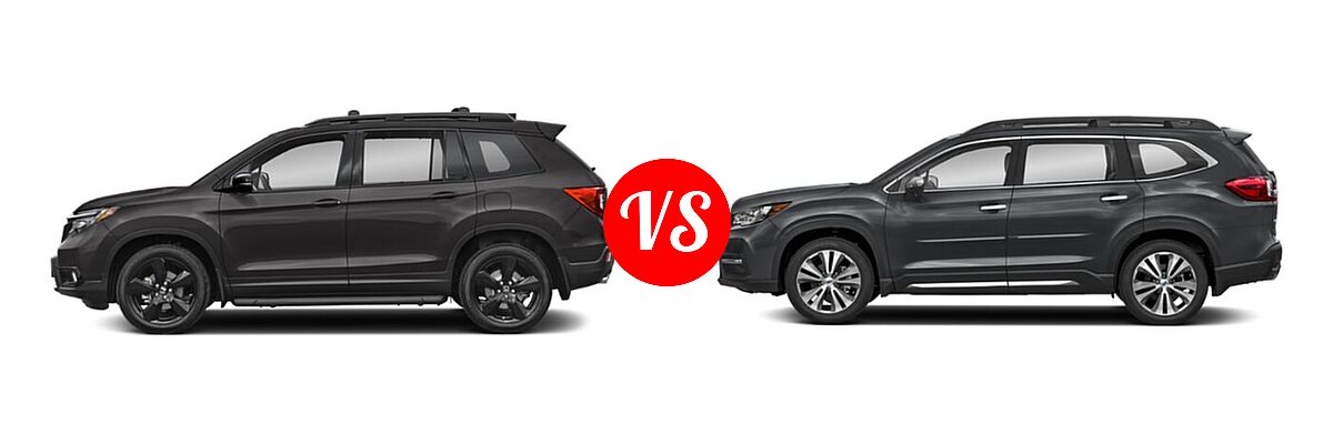 2021 Honda Passport SUV Elite vs. 2021 Subaru Ascent SUV Touring - Side Comparison