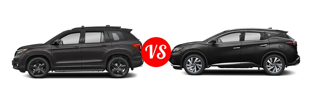 2021 Honda Passport SUV Elite vs. 2021 Nissan Murano SUV Platinum / SL - Side Comparison