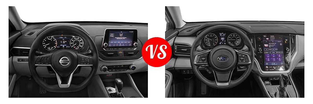 2021 Nissan Altima Sedan 2.5 S vs. 2021 Subaru Legacy Sedan Premium - Dashboard Comparison