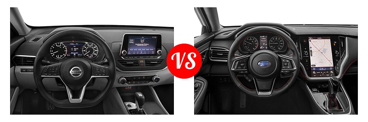 2021 Nissan Altima Sedan 2.5 S vs. 2021 Subaru Legacy Sedan Sport - Dashboard Comparison
