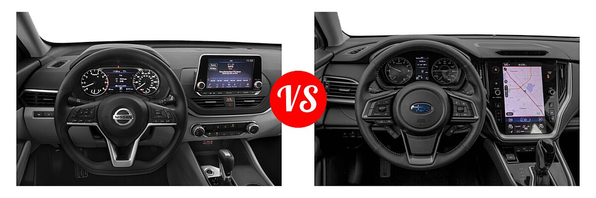 2021 Nissan Altima Sedan 2.5 S vs. 2021 Subaru Legacy Sedan Limited - Dashboard Comparison