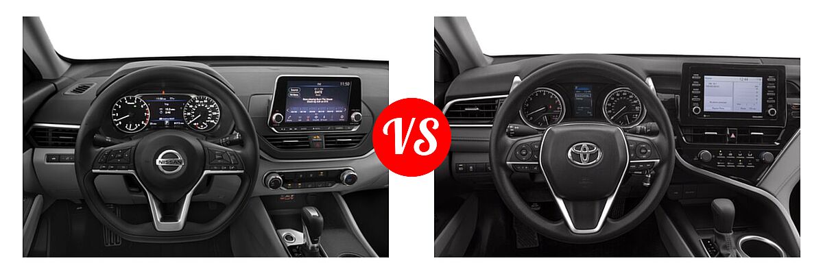 2021 Nissan Altima Sedan 2.5 S vs. 2021 Toyota Camry Sedan LE - Dashboard Comparison