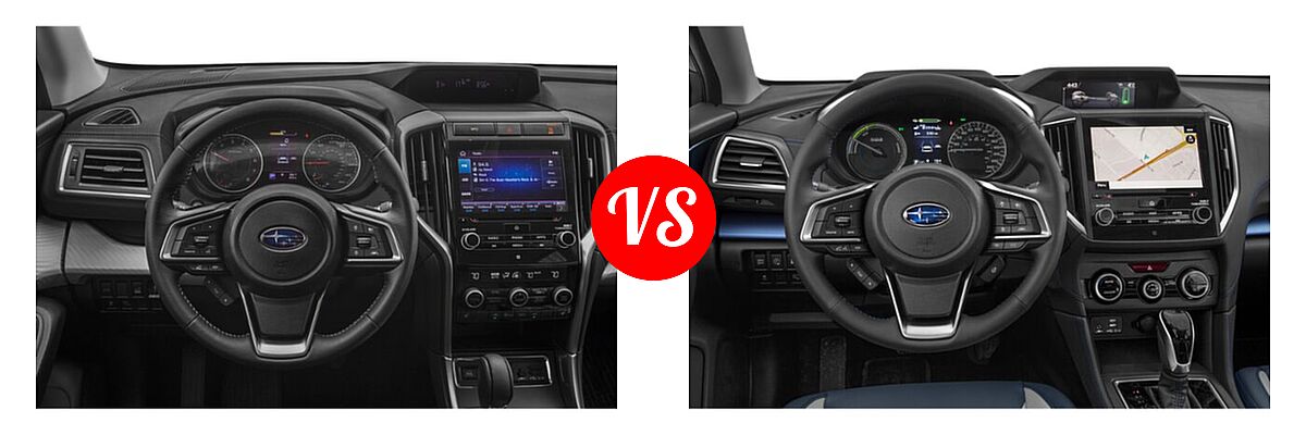 2021 Subaru Ascent SUV 8-Passenger vs. 2021 Subaru Crosstrek SUV Hybrid CVT - Dashboard Comparison