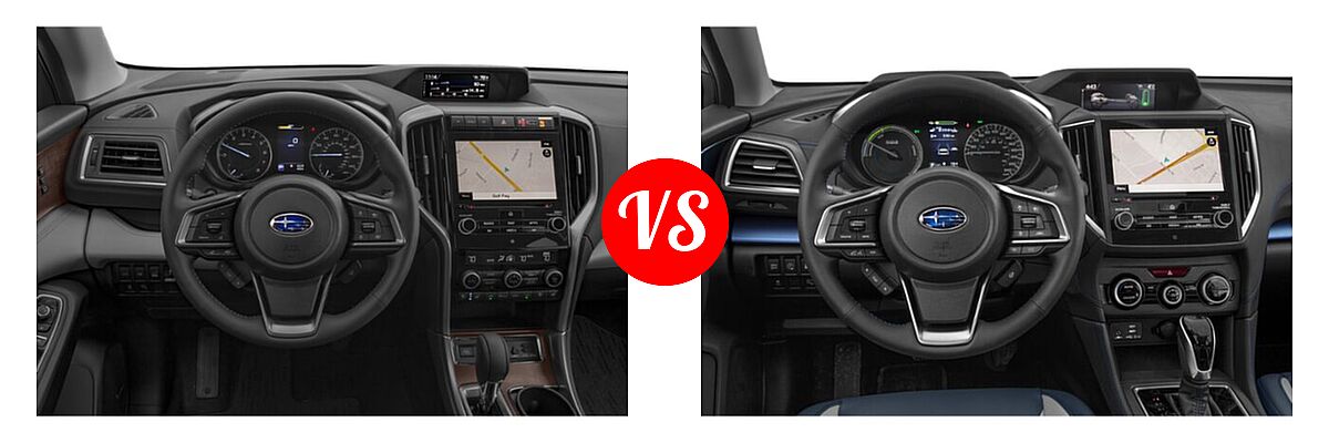 2021 Subaru Ascent SUV Touring vs. 2021 Subaru Crosstrek SUV Hybrid CVT - Dashboard Comparison