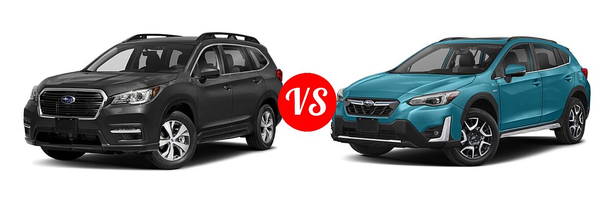 2021 Subaru Ascent SUV Premium vs. 2021 Subaru Crosstrek SUV Hybrid CVT - Front Left Comparison