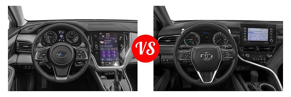 2021 Subaru Legacy Sedan Premium vs. 2021 Toyota Camry Hybrid Sedan Hybrid Hybrid LE - Dashboard Comparison