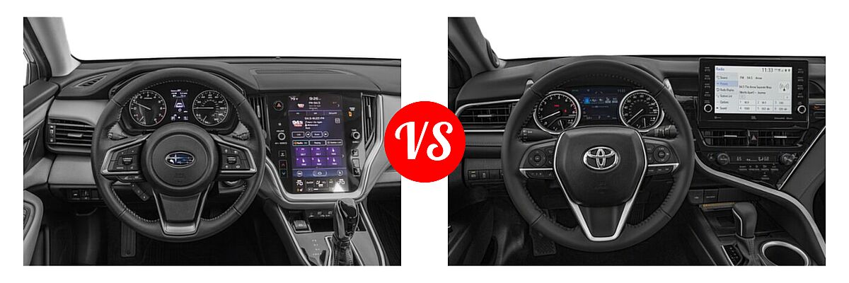 2021 Subaru Legacy Sedan Premium vs. 2021 Toyota Camry Sedan XLE / XLE V6 - Dashboard Comparison