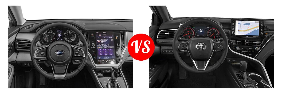 2021 Subaru Legacy Sedan Premium vs. 2021 Toyota Camry Sedan XSE / XSE V6 - Dashboard Comparison