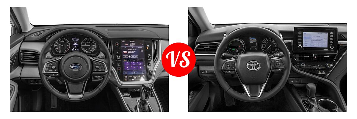 2021 Subaru Legacy Sedan Premium vs. 2021 Toyota Camry Hybrid Sedan Hybrid Hybrid SE - Dashboard Comparison