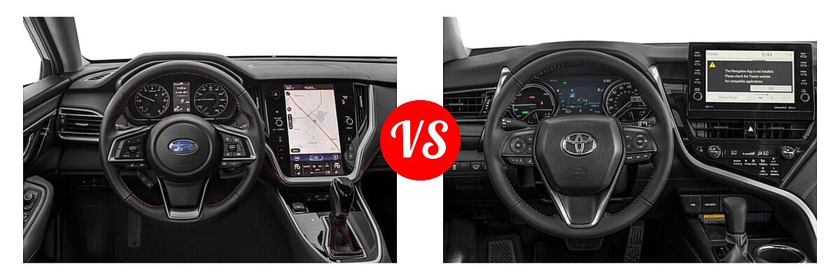 2021 Subaru Legacy Sedan Sport vs. 2021 Toyota Camry Hybrid Sedan Hybrid Hybrid XSE - Dashboard Comparison