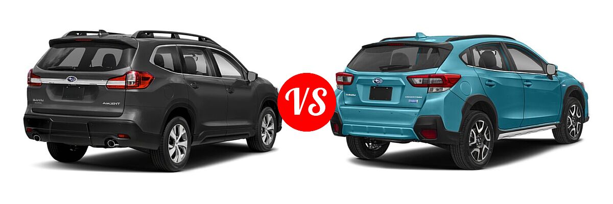 2021 Subaru Ascent SUV Premium vs. 2021 Subaru Crosstrek SUV Hybrid CVT - Rear Right Comparison