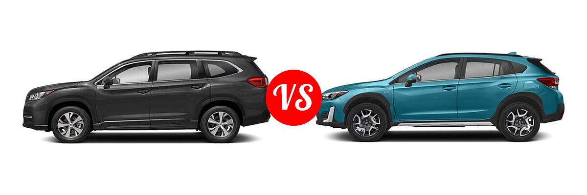 2021 Subaru Ascent SUV Premium vs. 2021 Subaru Crosstrek SUV Hybrid CVT - Side Comparison