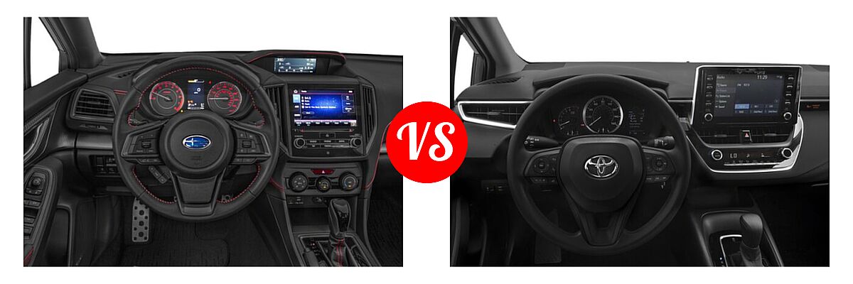 2021 Subaru Impreza Sedan Sport vs. 2021 Toyota Corolla Sedan L / LE - Dashboard Comparison