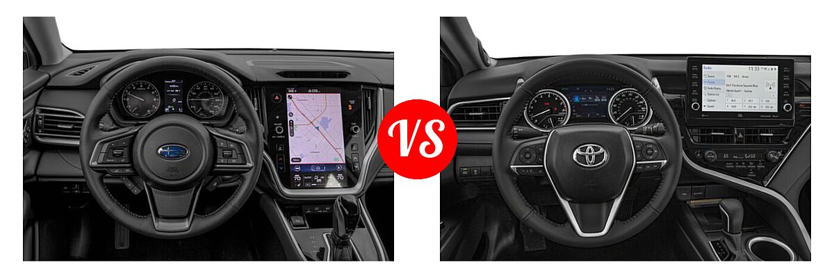 2021 Subaru Legacy Sedan Limited vs. 2021 Toyota Camry Sedan XLE / XLE V6 - Dashboard Comparison