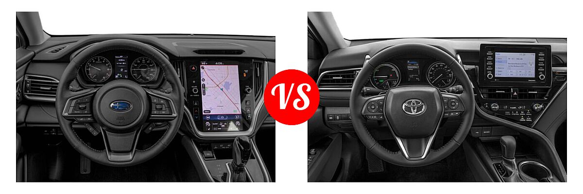 2021 Subaru Legacy Sedan Limited vs. 2021 Toyota Camry Hybrid Sedan Hybrid Hybrid SE - Dashboard Comparison