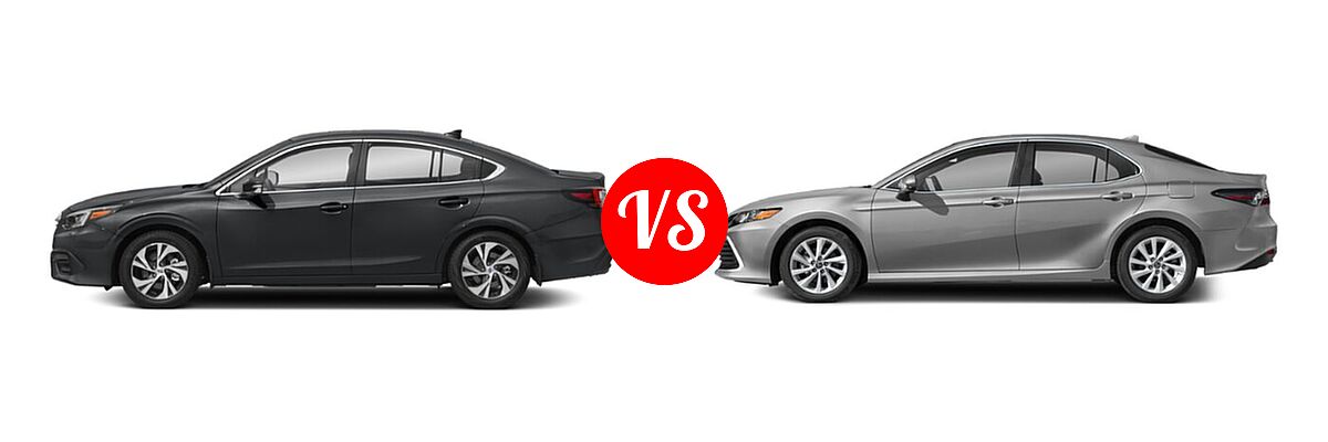 2021 Subaru Legacy Sedan Premium vs. 2021 Toyota Camry Sedan LE - Side Comparison