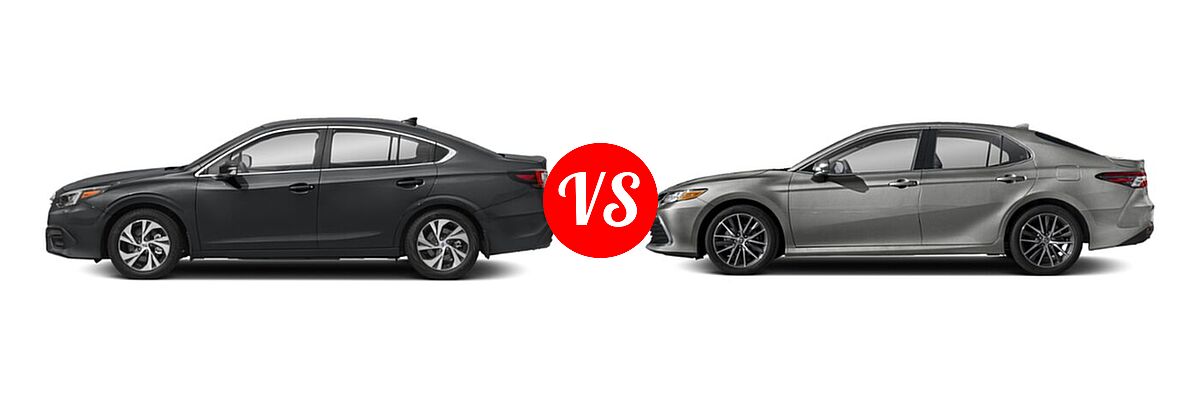2021 Subaru Legacy Sedan Premium vs. 2021 Toyota Camry Sedan XLE / XLE V6 - Side Comparison