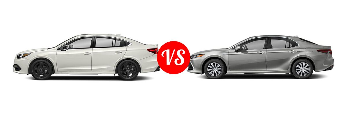 2021 Subaru Legacy Sedan Sport vs. 2021 Toyota Camry Hybrid Sedan Hybrid Hybrid LE - Side Comparison