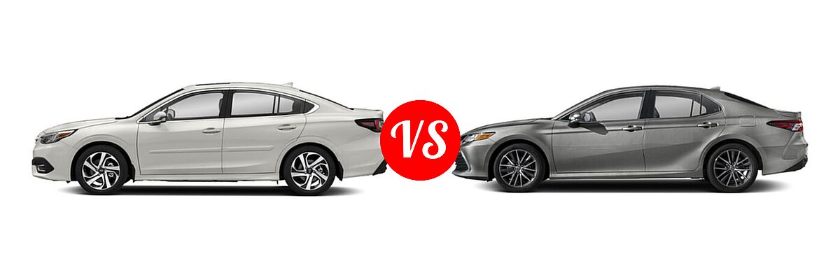 2021 Subaru Legacy Sedan Limited vs. 2021 Toyota Camry Sedan XLE / XLE V6 - Side Comparison