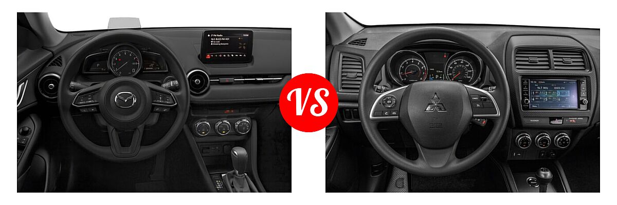 2021 Mazda CX-3 SUV Sport vs. 2021 Mitsubishi Outlander Sport SUV ES / LE - Dashboard Comparison