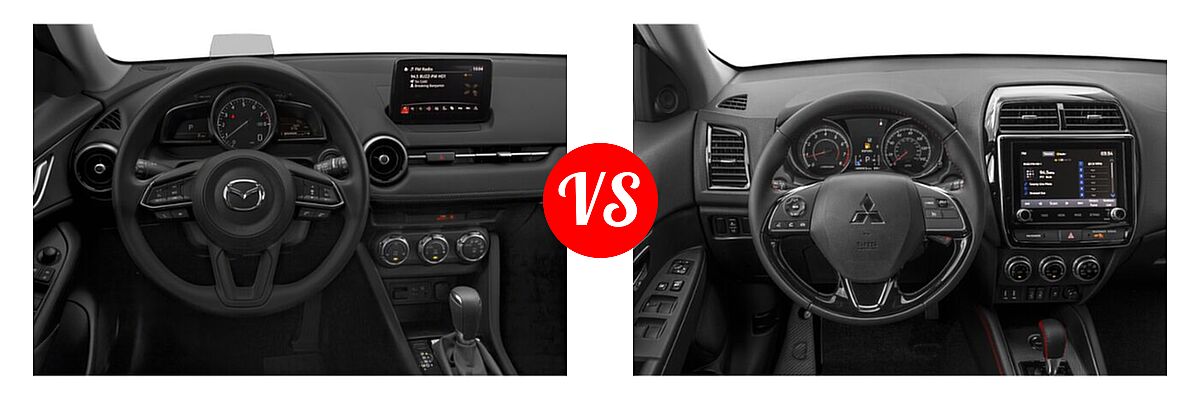 2021 Mazda CX-3 SUV Sport vs. 2021 Mitsubishi Outlander Sport SUV BE - Dashboard Comparison