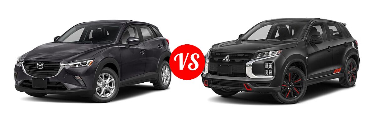 2021 Mazda CX-3 SUV Sport vs. 2021 Mitsubishi Outlander Sport SUV BE - Front Left Comparison