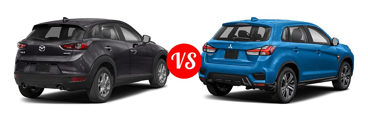 2021 Mazda CX-3 SUV Sport vs. 2021 Mitsubishi Outlander Sport SUV ES / LE - Rear Right Comparison