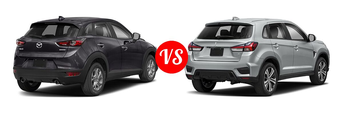 2021 Mazda CX-3 SUV Sport vs. 2021 Mitsubishi Outlander Sport SUV GT / SE - Rear Right Comparison