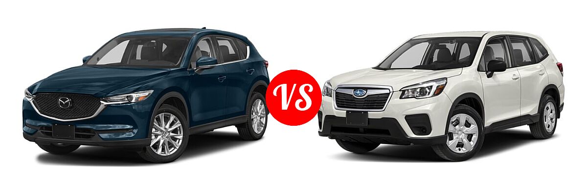 2021 Mazda CX-5 SUV Grand Touring vs. 2021 Subaru Forester SUV CVT / Premium - Front Left Comparison