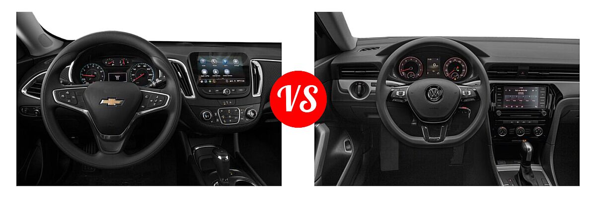 2021 Chevrolet Malibu Sedan LT vs. 2021 Volkswagen Passat Sedan 2.0T S / 2.0T SE - Dashboard Comparison